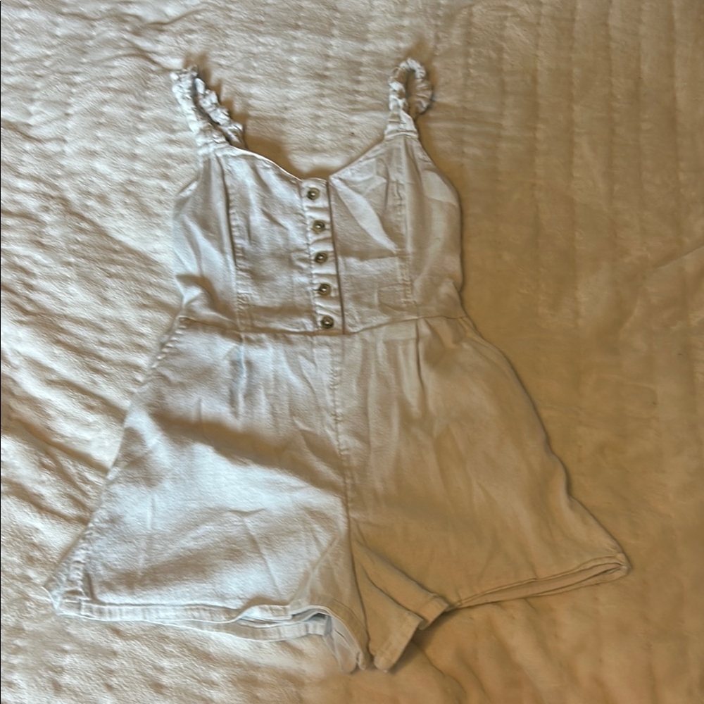 White Hollister Romper (with pockets)